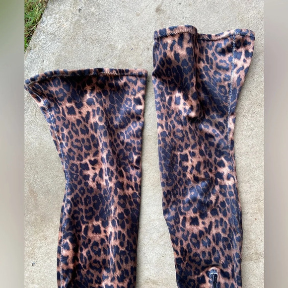 Revamped by Sirens thigh high leopard heel boots Sz 8 - Picture 5 of 12